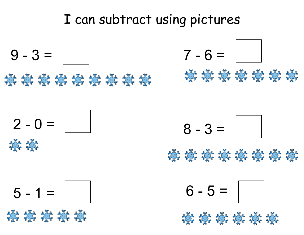 Winter Subtraction With Pictures